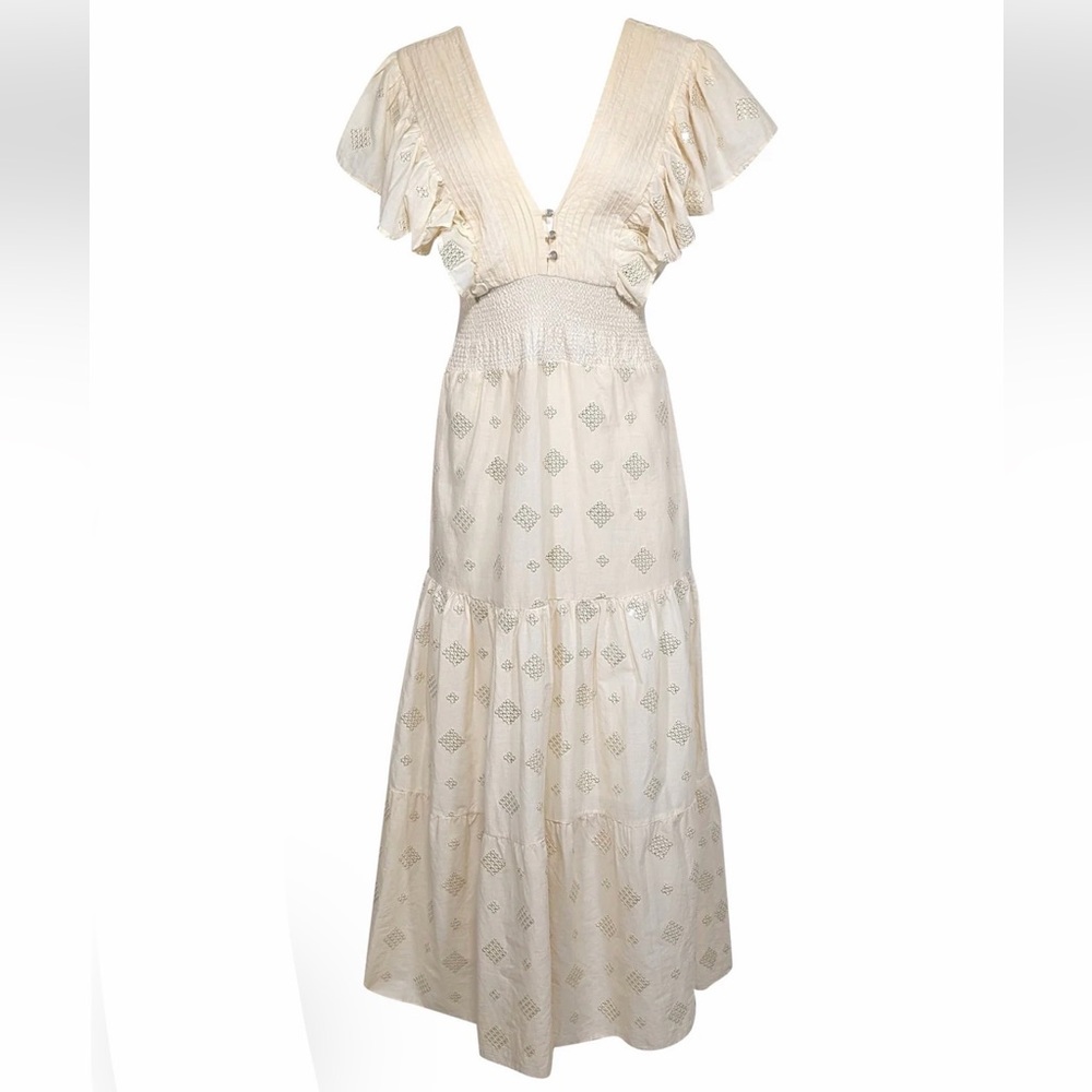 Jen’s Pirate Booty Cream Sequined Maxi Dress XS